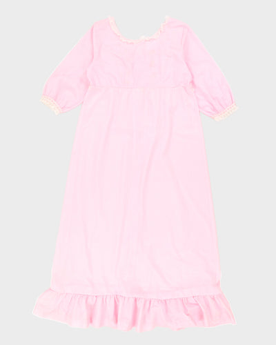 Vintage 70s Chardin Pink Floral Nightgown - L