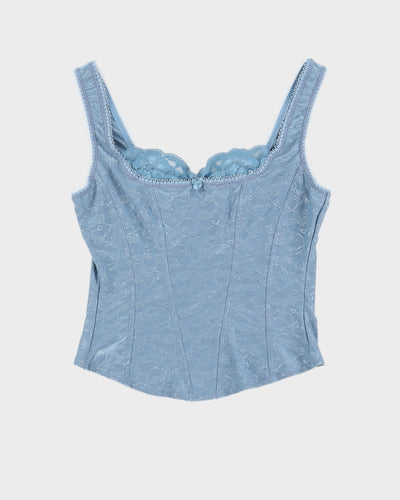 Vintage 90s Arianne Blue Corset Style Cami - S