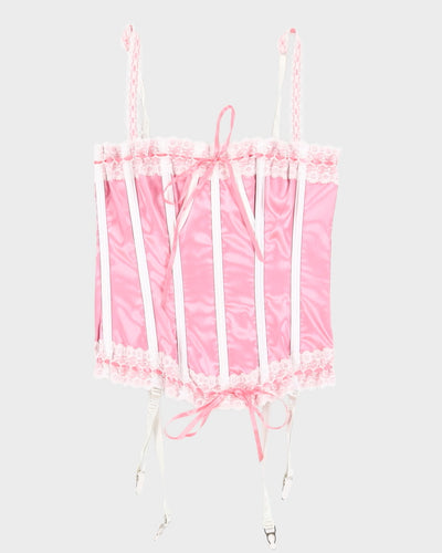 Y2K 00s Shirley Of Hollywood Pink Sateen Corset - S
