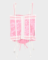 Y2K 00s Shirley Of Hollywood Pink Sateen Corset - S
