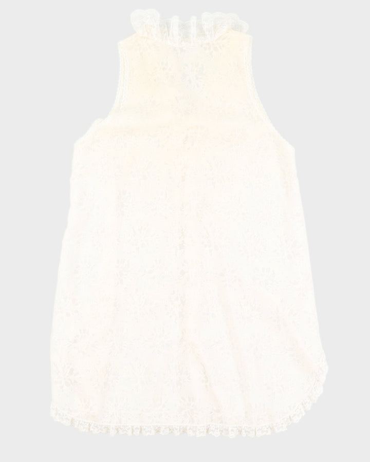1990s Cream Lingerie Slip Dress - L