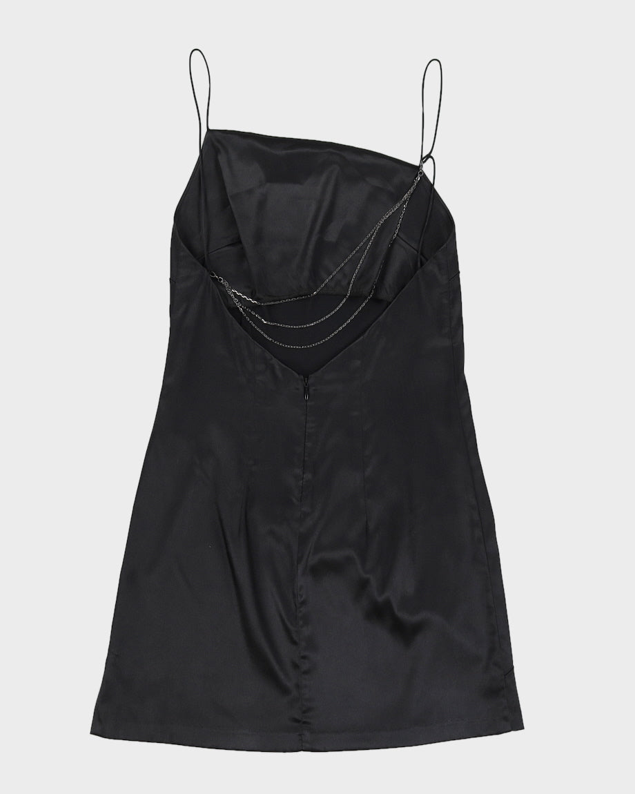 Black Lingerie Slip Dress - XS