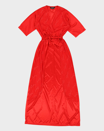 Bhoomi Red Floral Sateen Robe - S/M