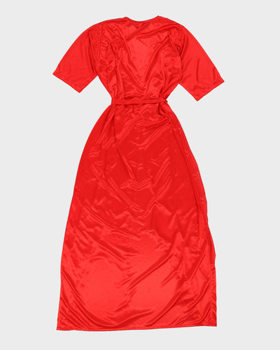 Bhoomi Red Floral Sateen Robe - S/M