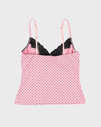 Y2K 00s Love La Senza Pink Polka Dot Cami - M