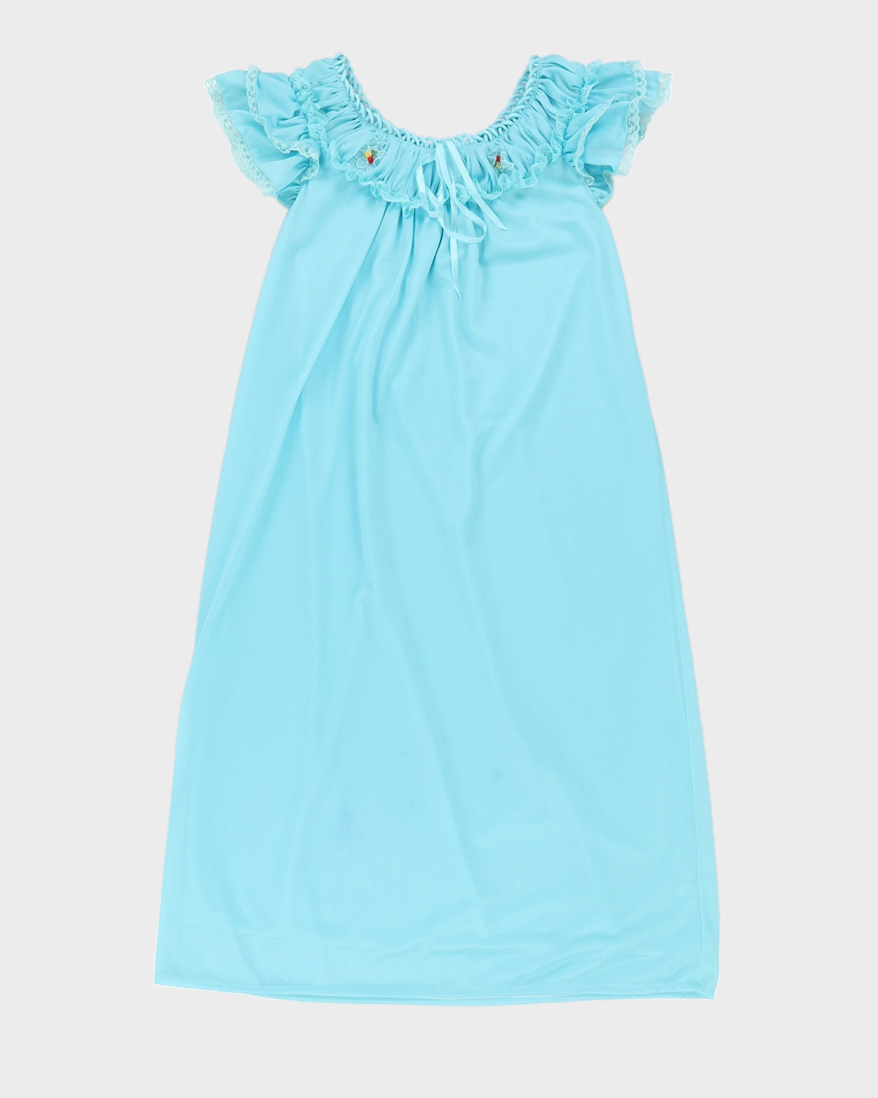 Vintage 70s Blue Lace Nightgown - M