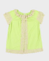 Vintage 60s Le Voyis Lime Green Lace Nightie - M