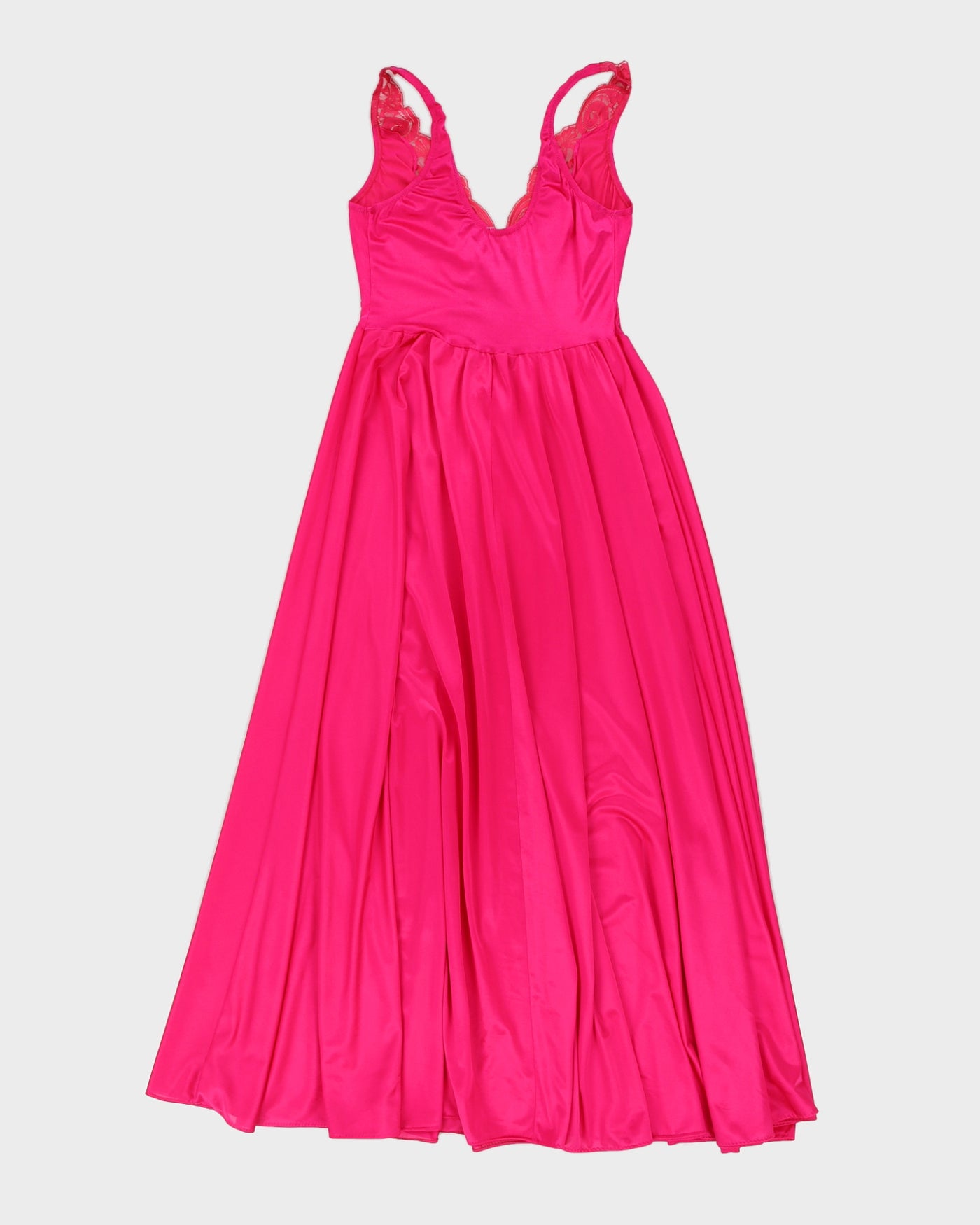 Vintage 70s Olga Fuschia Pink Night Dress - L/XL
