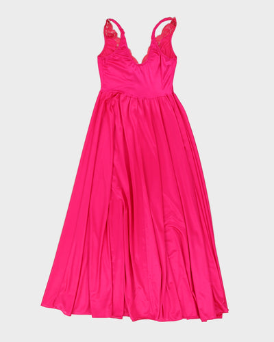 Vintage 70s Olga Fuschia Pink Night Dress - L/XL