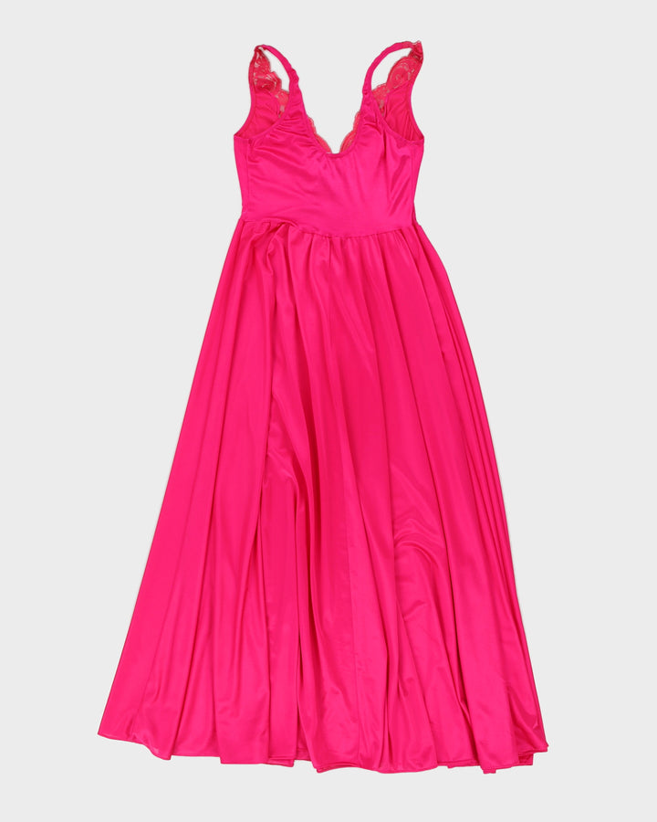 Vintage 70s Olga Fuschia Pink Night Dress - L/XL