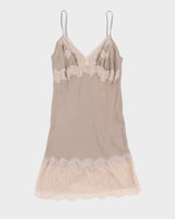 Silk Lace Slip Dress - S
