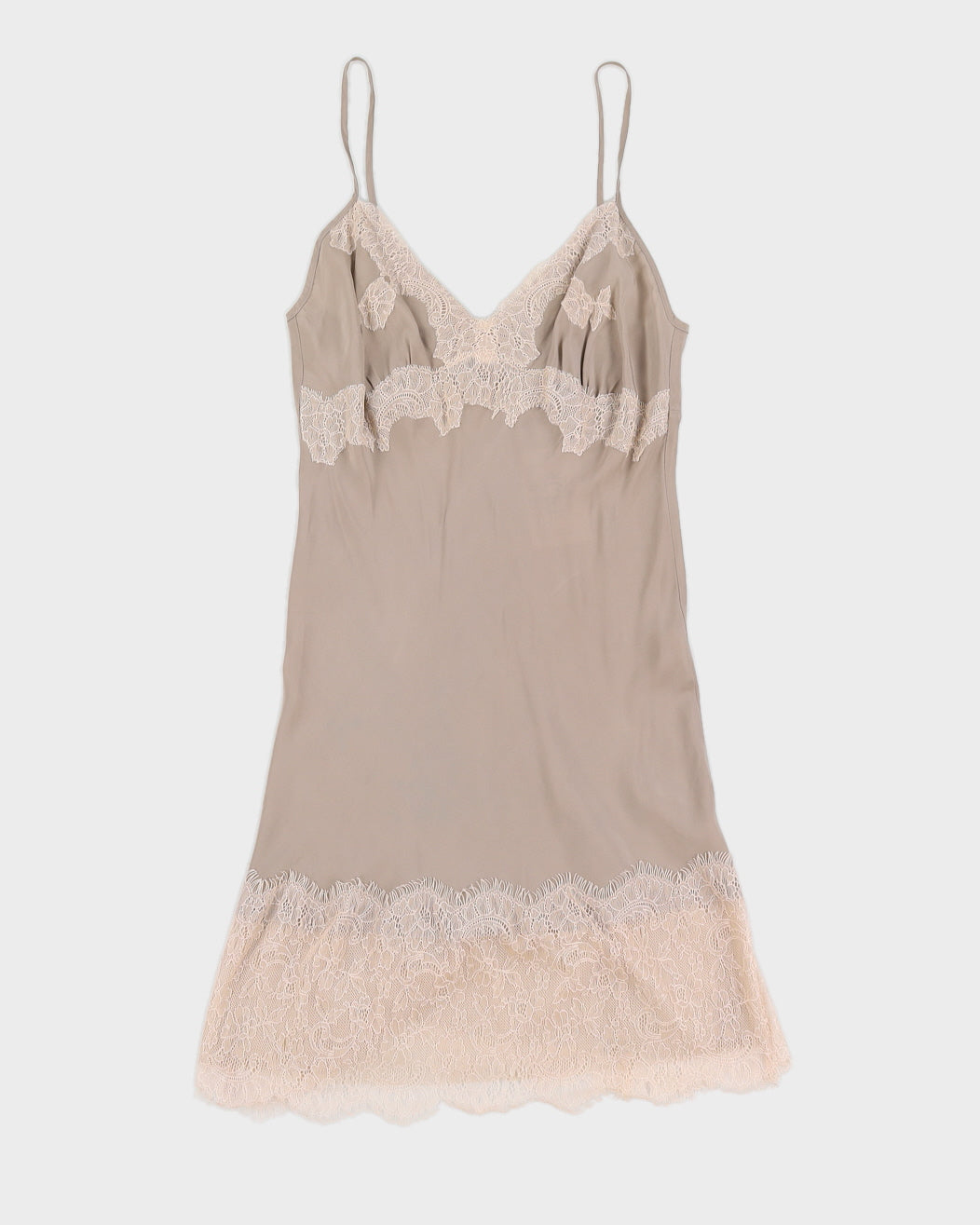 Silk Lace Slip Dress - S