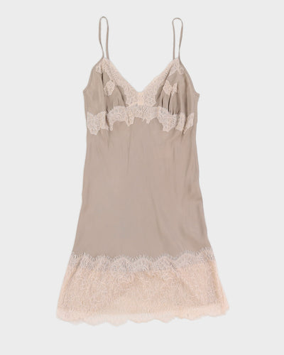 Silk Lace Slip Dress - S