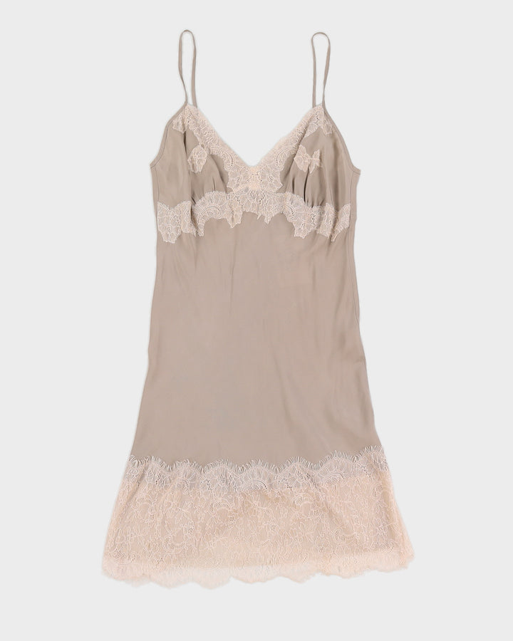 Silk Lace Slip Dress - S