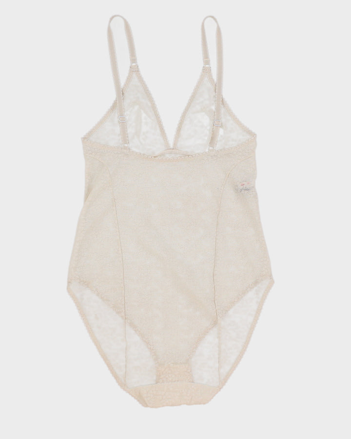 Vintage 80s Christian Dior Monogram Cream Bodysuit - XS/S