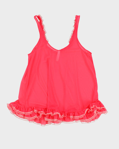 Victoria's Secret Hot Pink Sheer Slip Dress - S