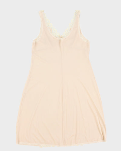 Vintage 60s Sissie Beige Slip Dress - M