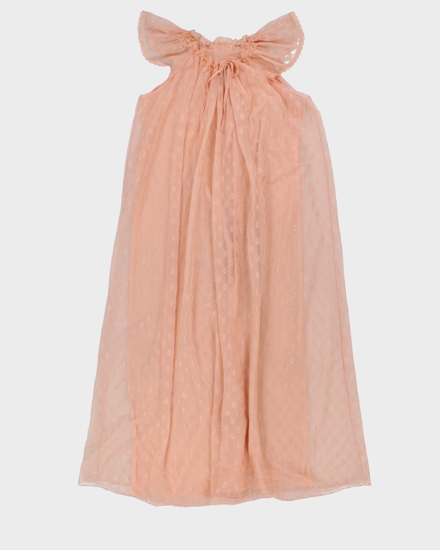 Vintage 70s Pink Floral Maxi Nightgown - M/L