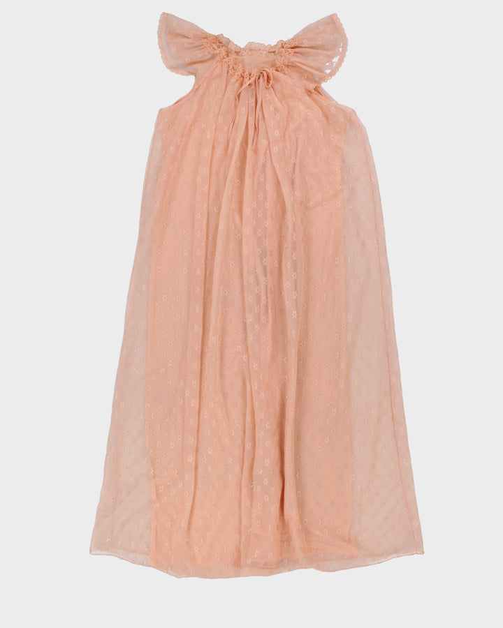 Vintage 70s Pink Floral Maxi Nightgown - M/L