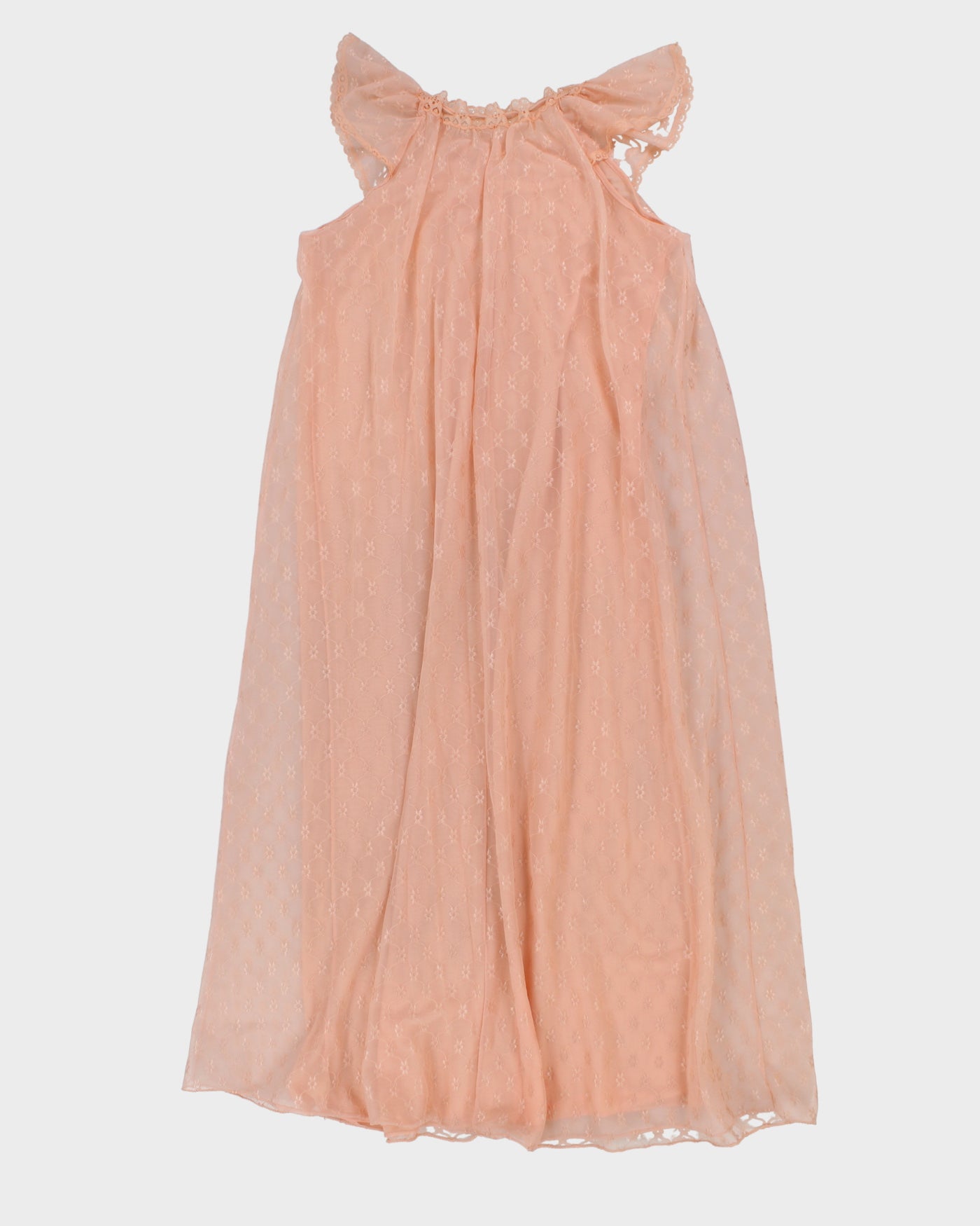 Vintage 70s Pink Floral Maxi Nightgown - M/L