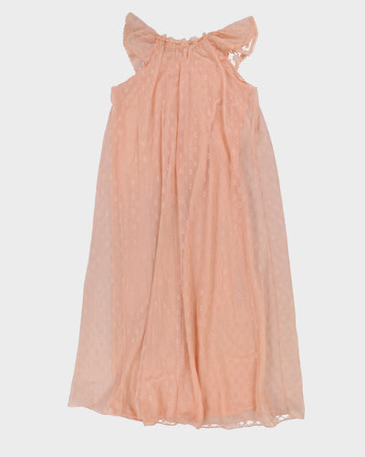 Vintage 70s Pink Floral Maxi Nightgown - M/L