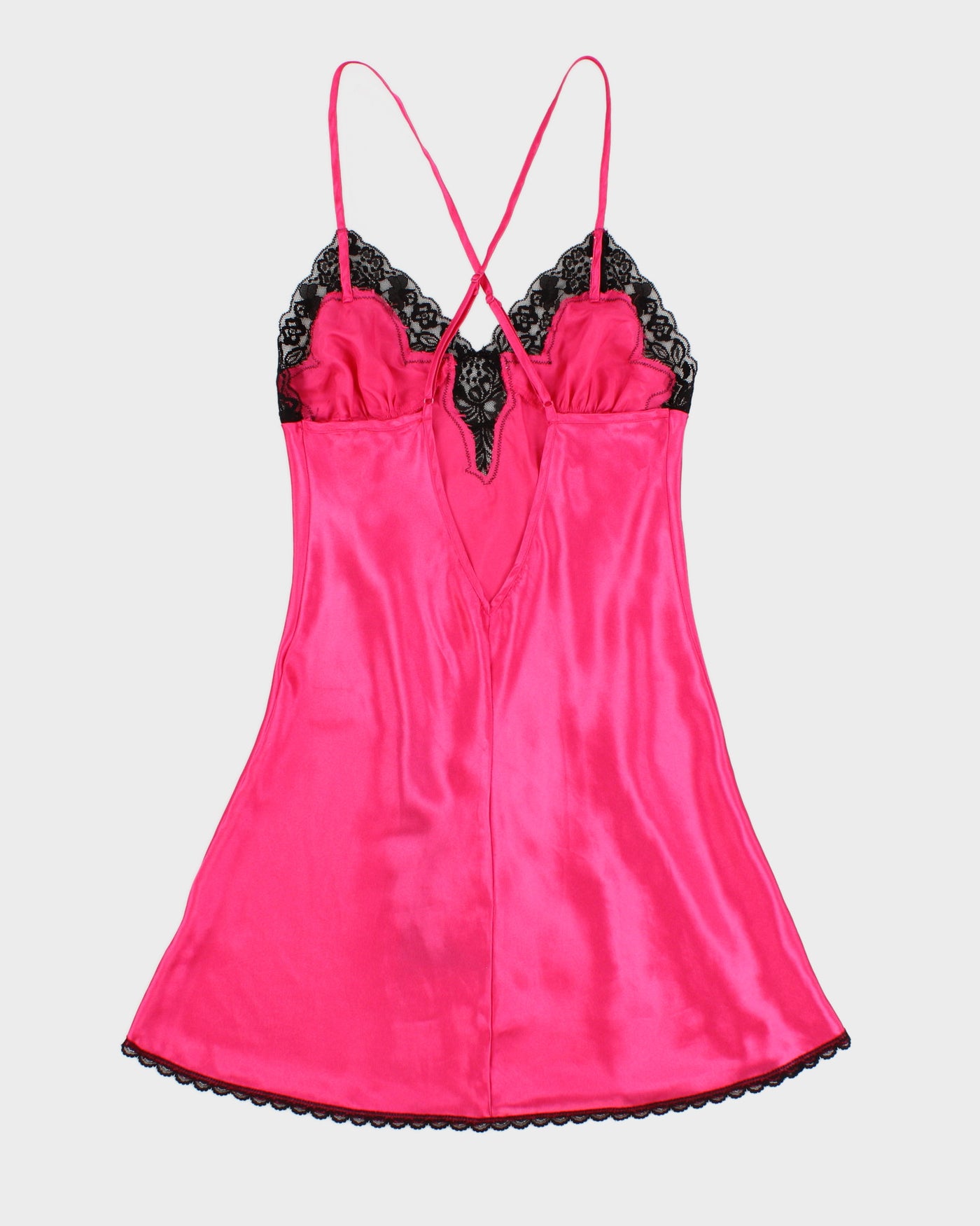Y2K 00s La Vie En Rose Hot Pink Slip - S