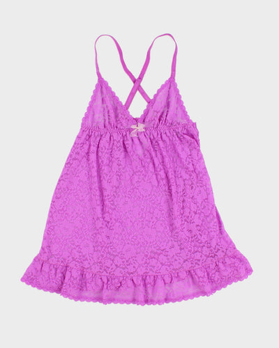 Y2K 00s Victoria's Secret Purple Lace Camisole - S