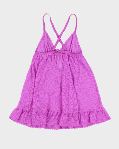 Y2K 00s Victoria's Secret Purple Lace Camisole - S