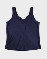 Vintage 90s Principles Navy Satin Camisole - S