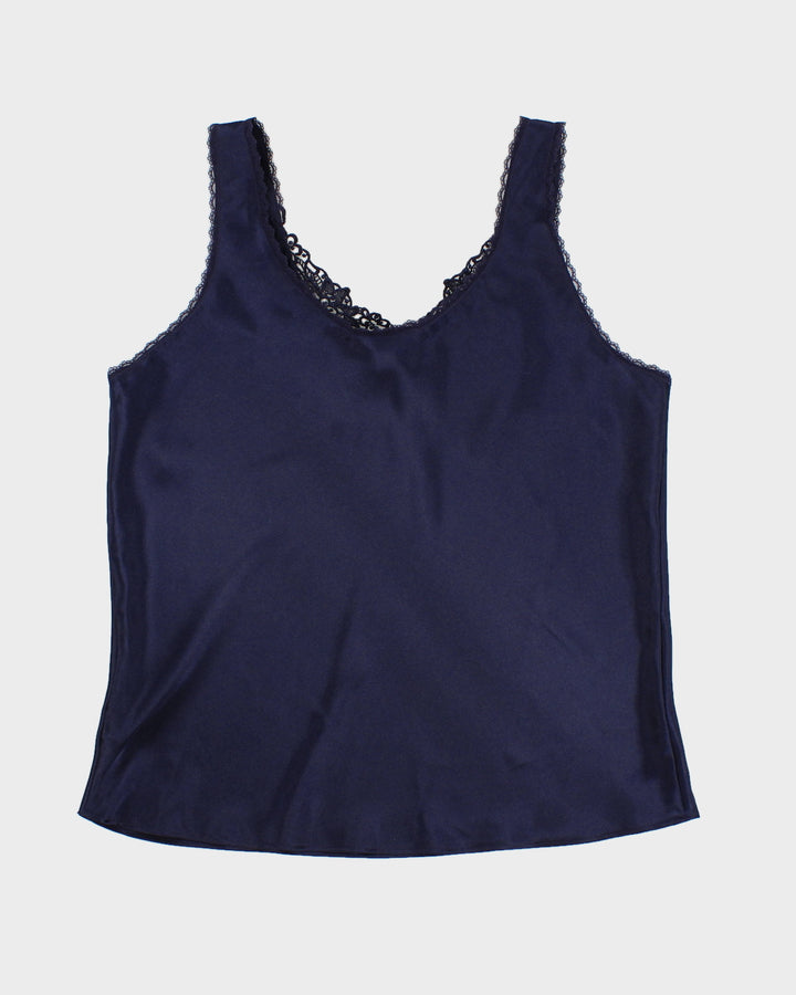 Vintage 90s Principles Navy Satin Camisole - S