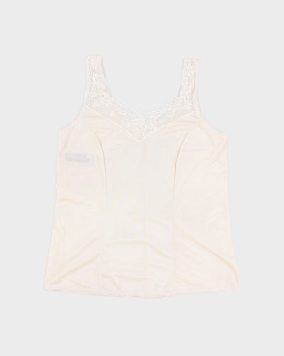 Vintage Essentials Lace Detailed White Camisole - S