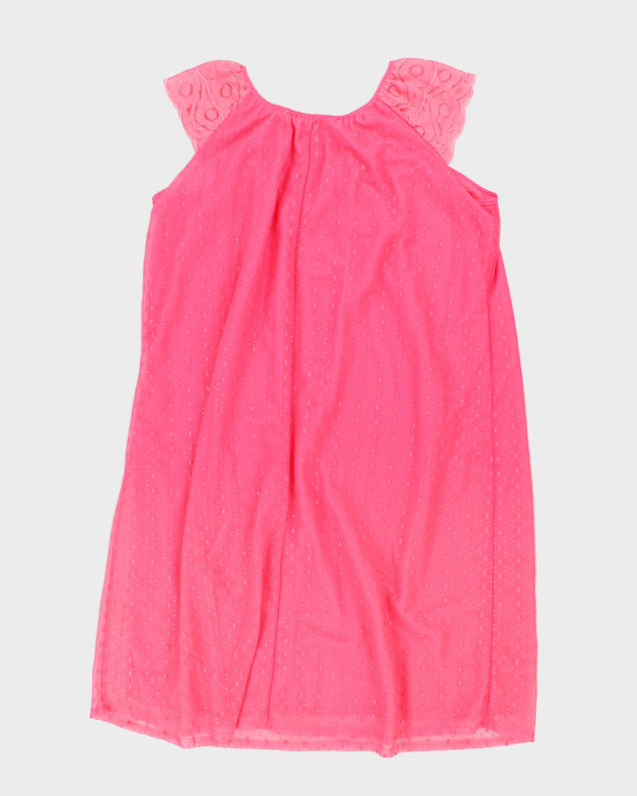 Vintage 70s Pink Lace Nightgown - XL