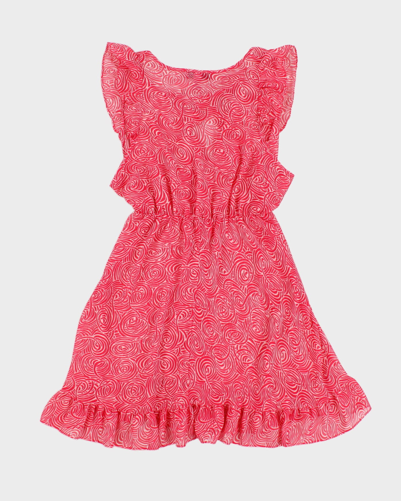 Betsey Johnson Intimates Pink & White Chiffon Nightie Dress - M