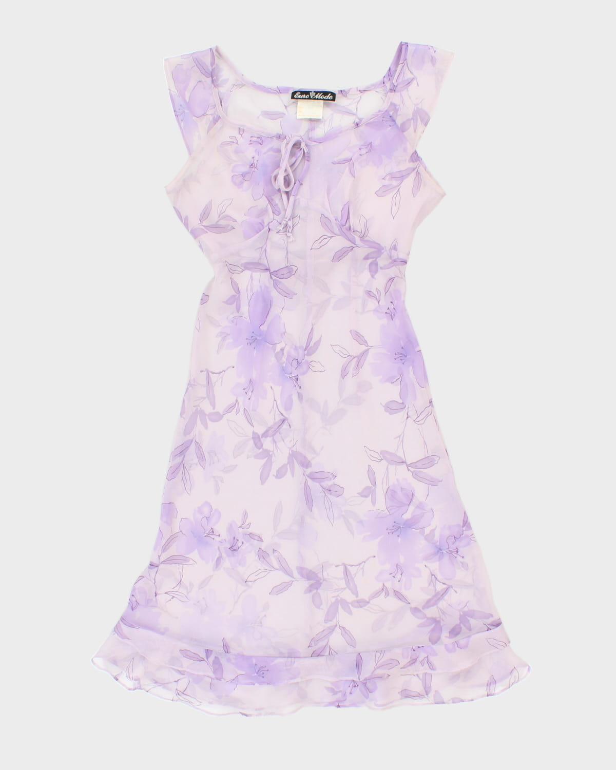 Vintage Euro Mode Purple Floral Slip Dress - M