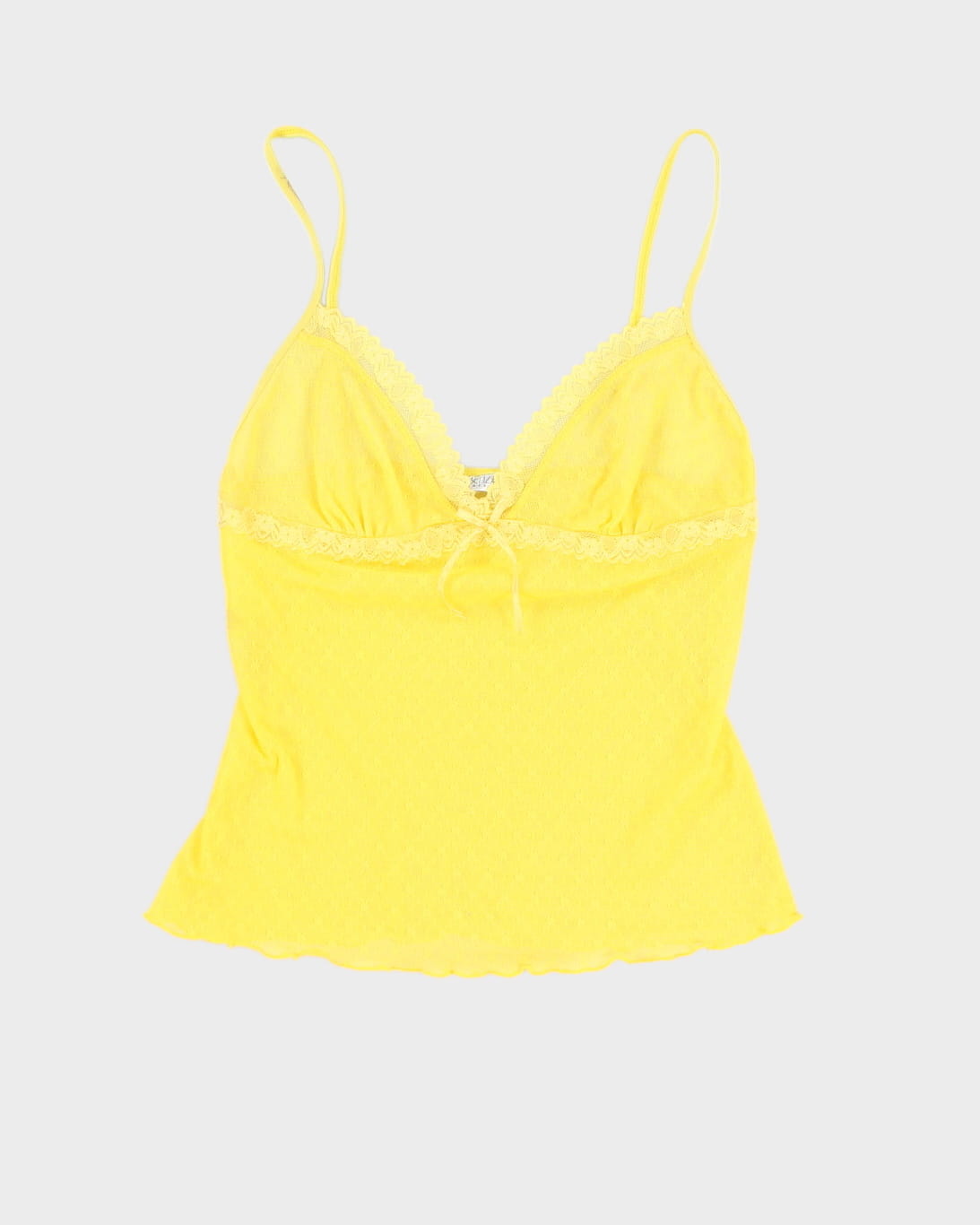 Y2K 00s La Senza Yellow Laced Camisole - S
