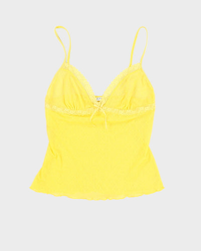 Y2K 00s La Senza Yellow Laced Camisole - S