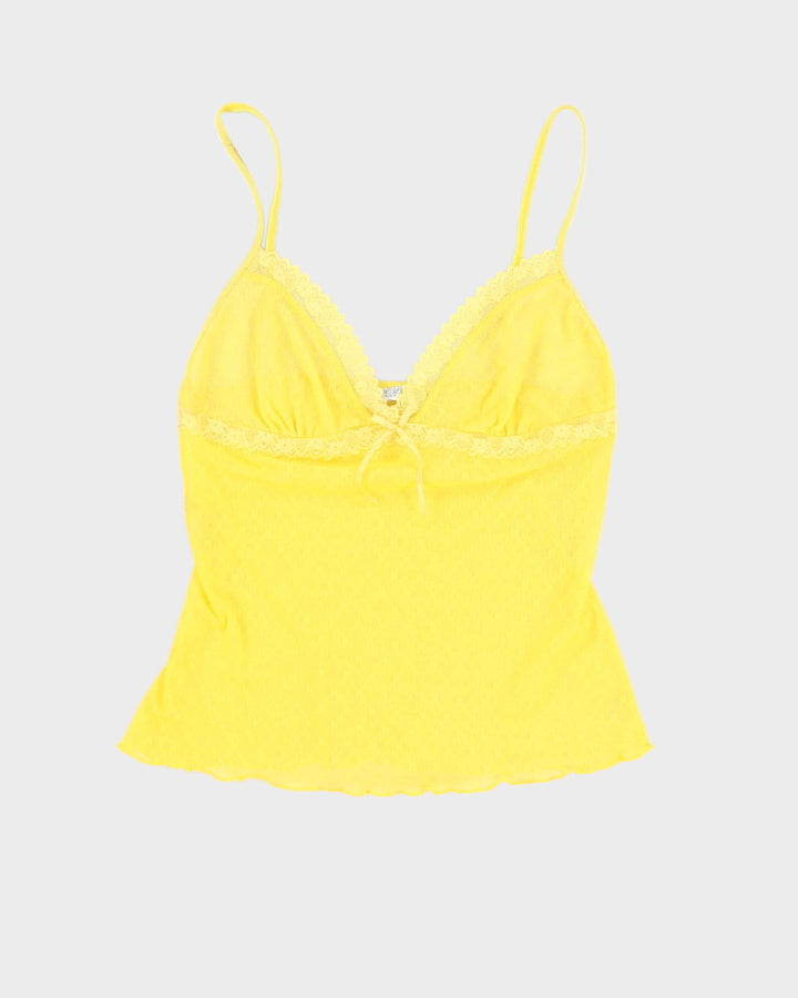 Y2K 00s La Senza Yellow Laced Camisole - S