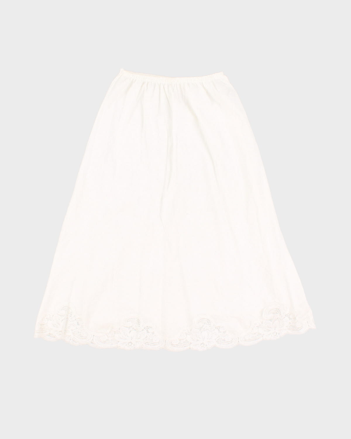 White Laced Petticoat Slip Skirt - S