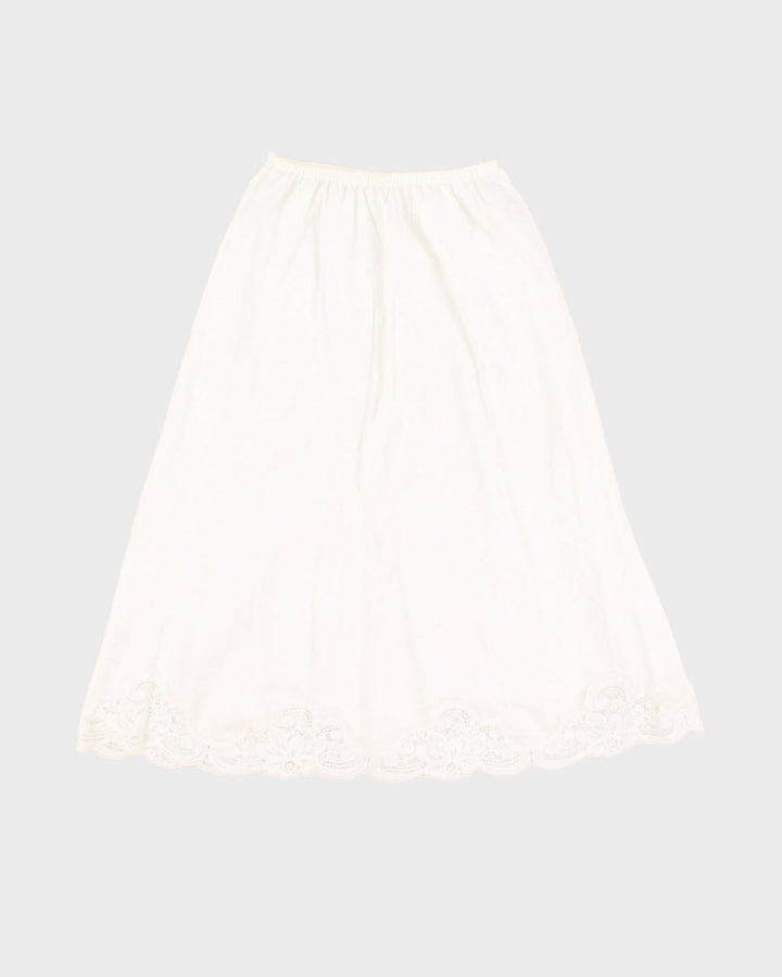 White Laced Petticoat Slip Skirt - S