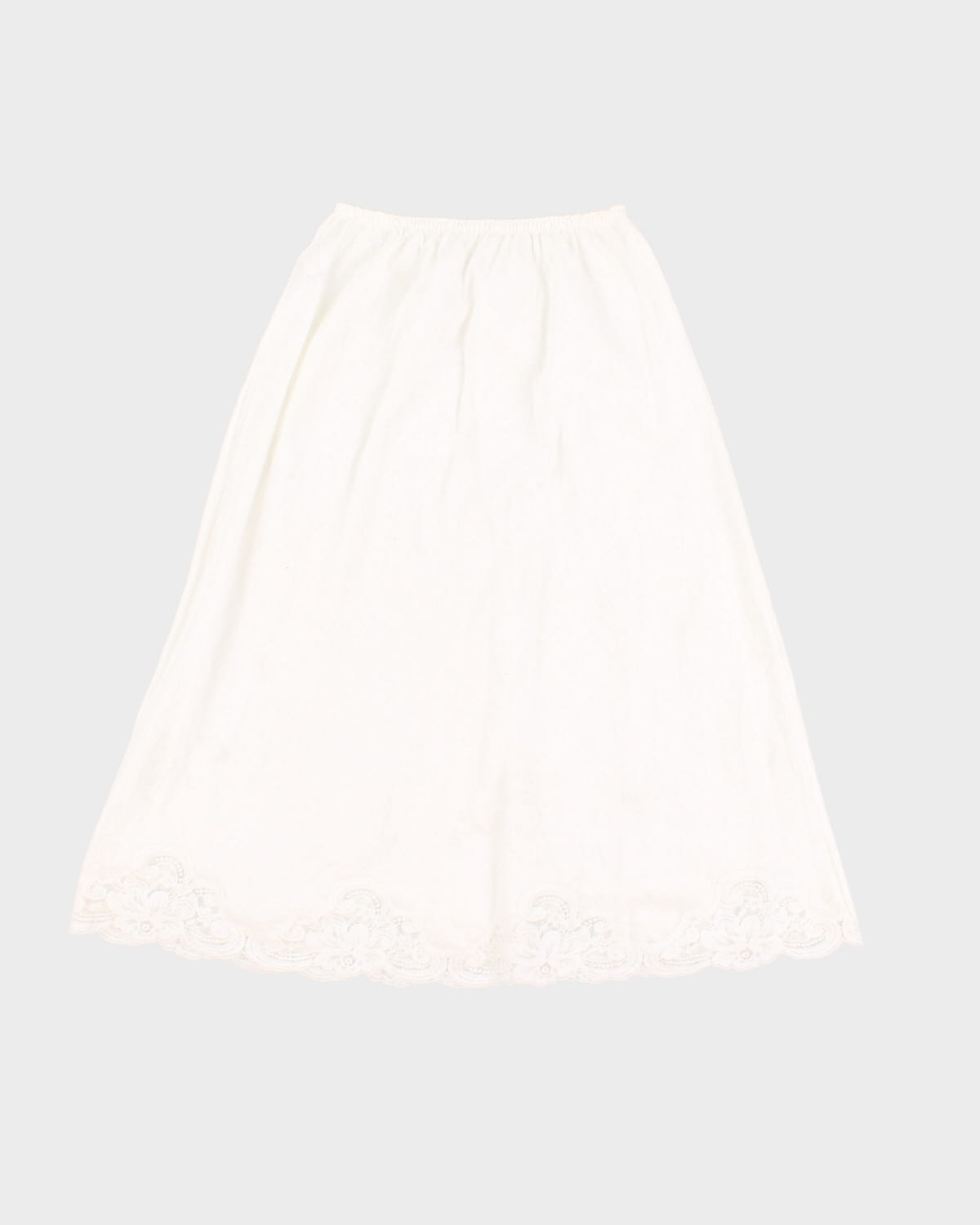 White Laced Petticoat Slip Skirt - S