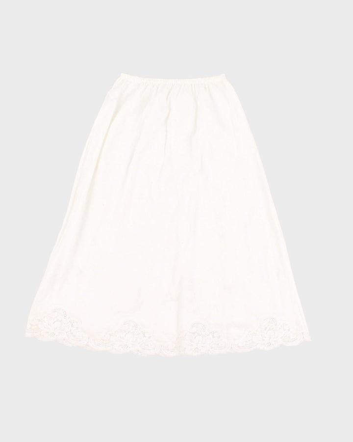 White Laced Petticoat Slip Skirt - S