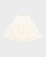 White Tiered Layered Lace Petticoat Skirt - M