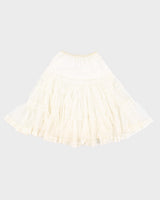 White Tiered Layered Lace Petticoat Skirt - M