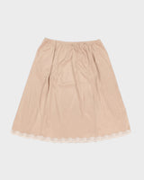 Brown Lace Flower Detailed Petticoat Slip Skirt - M