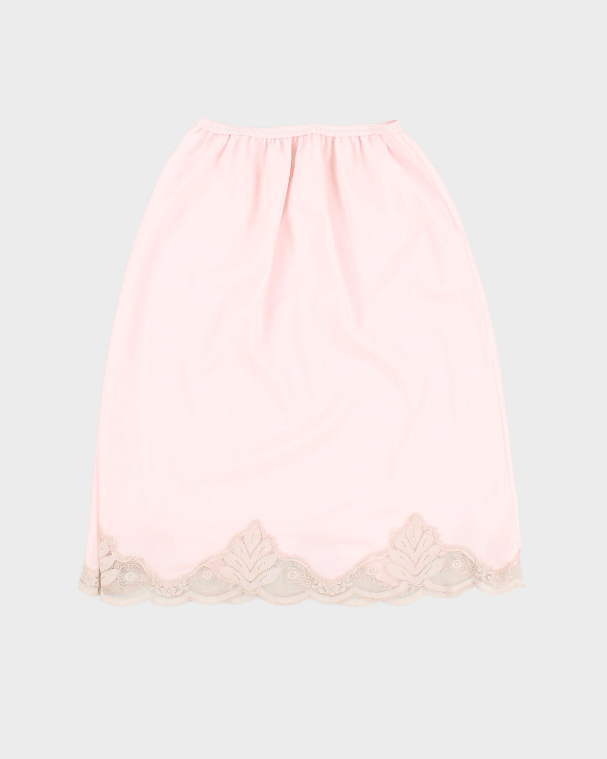 Vintage Pink Laced Petticoat Slip Skirt - XS