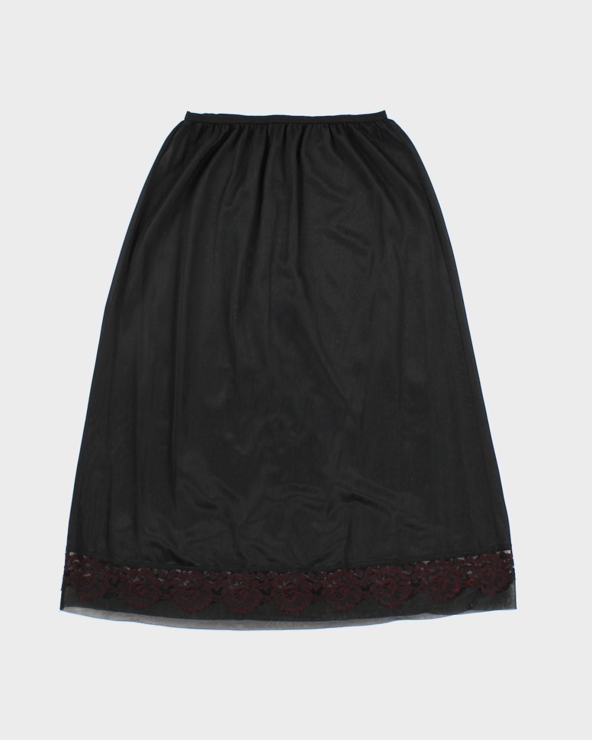 Vintage Lace Flower Embroidered Petticoat Slip Skirt - S