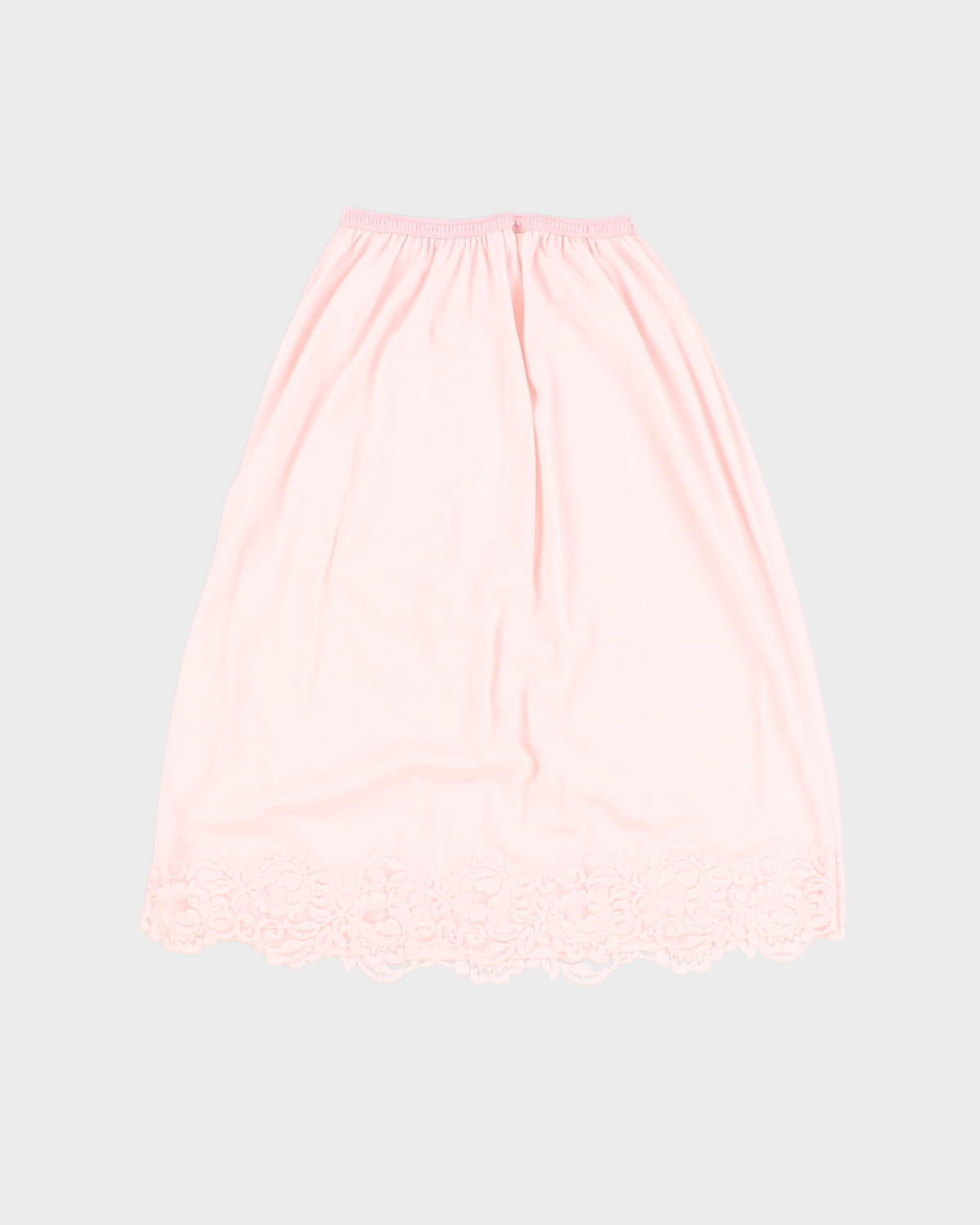 Vintage Pink Lace Floral Embroidered Petticoat Slip Skirt - S