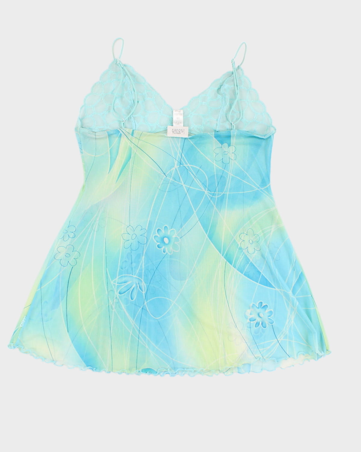 Y2K 00s La Senza Floral Mesh Slip Dress - L
