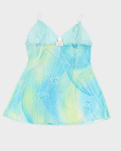 Y2K 00s La Senza Floral Mesh Slip Dress - L