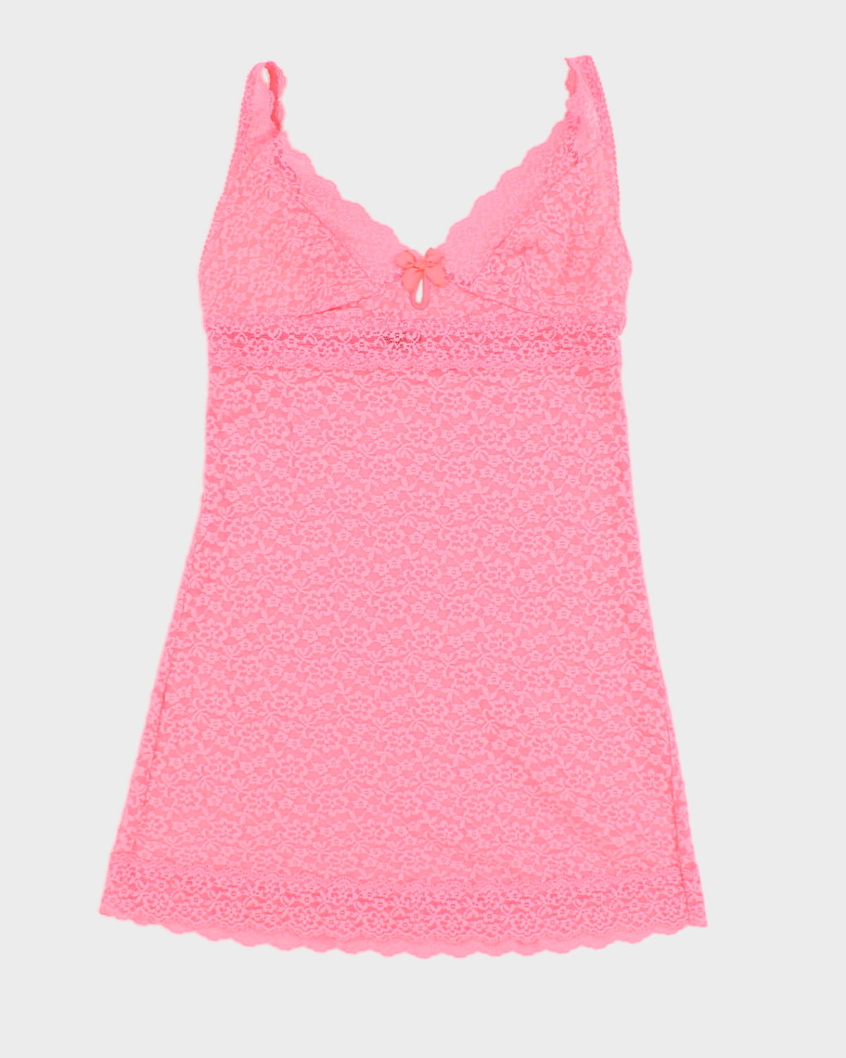 Victoria's Secret Neon Pink Lace Slip Dress - M
